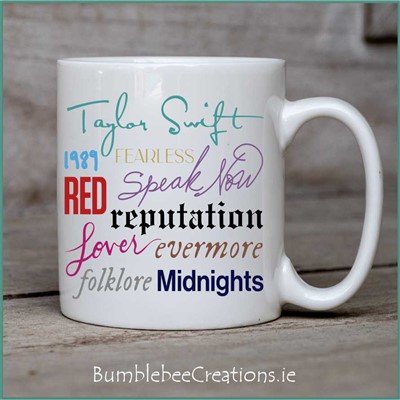 Taylor Swift Mug : Albums Text